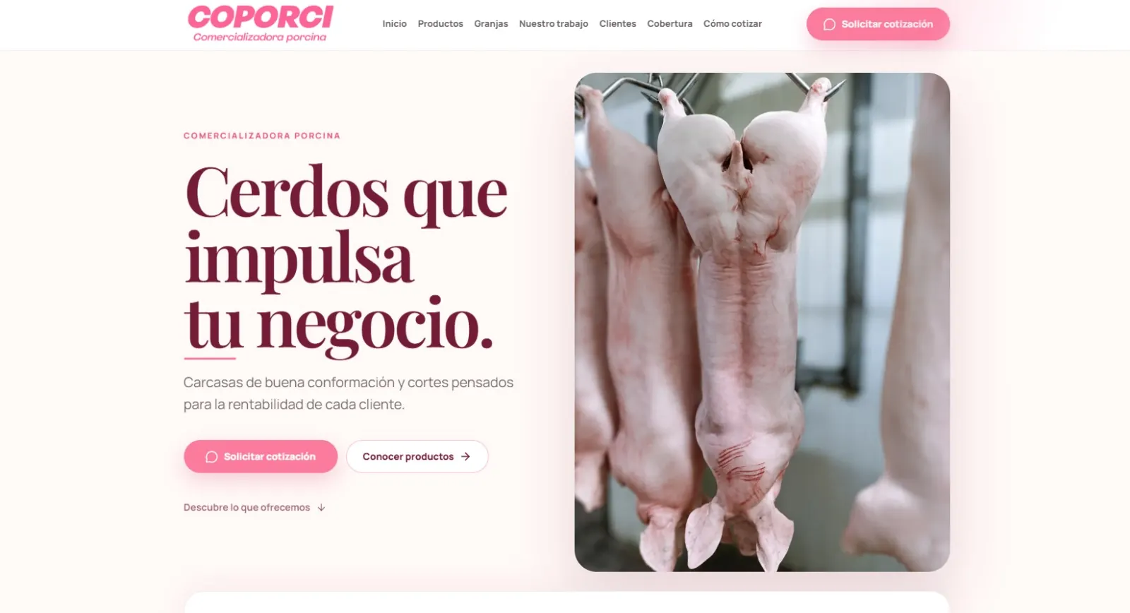 Página principal del sitio web de COPORCI